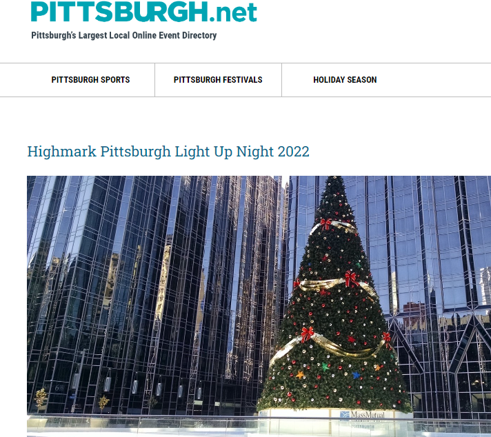 Highmark #PittsburghLightUpNight 2022
Saturday, November 19, 2022
7:00 PM-10:00 PM
pittsburgh.net/.../highmark-p…