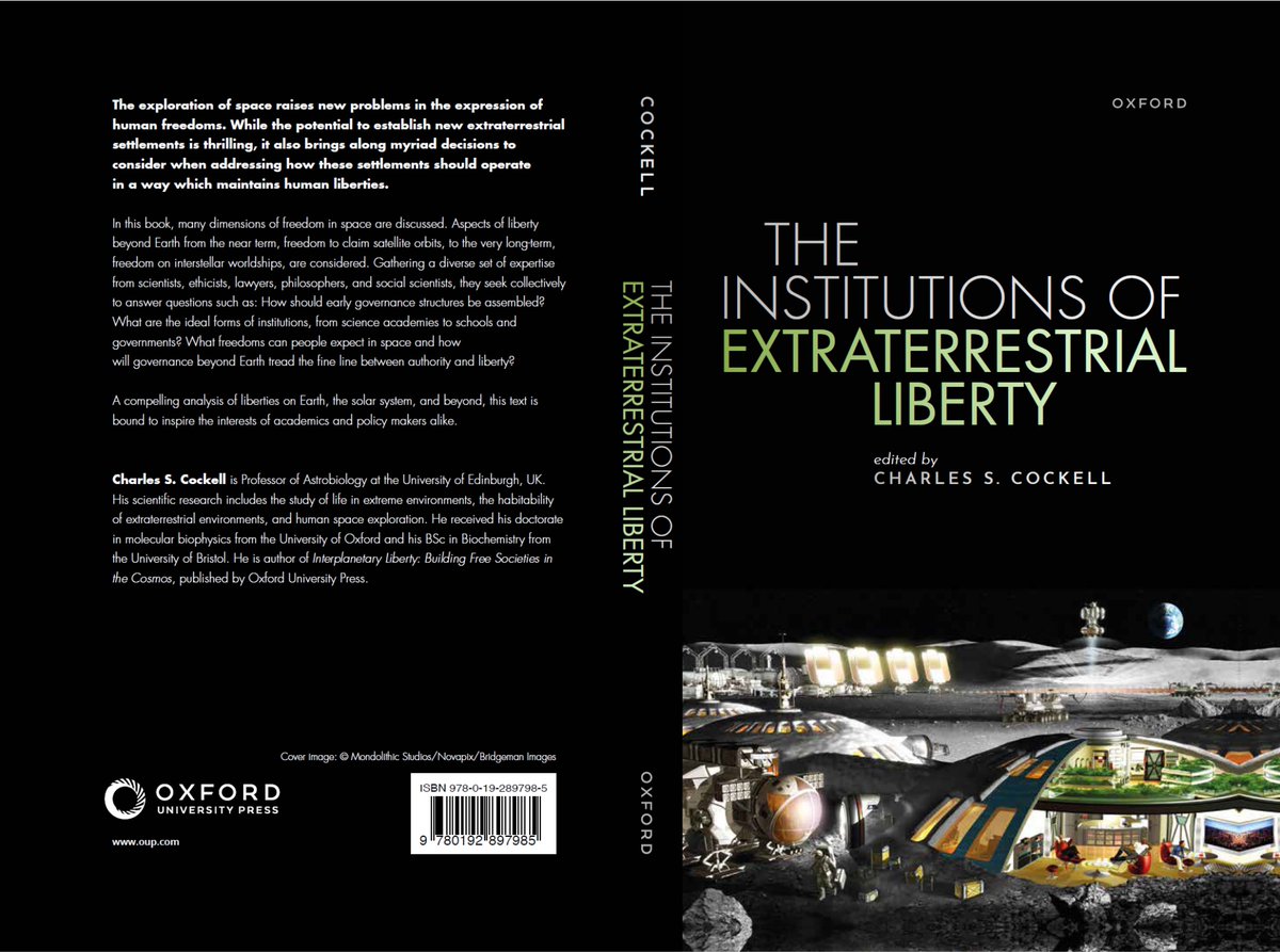 CharlesCockell's tweet photo. This is out on the 5th December. Thirty fantastic authors exploring freedom in space, from satellite orbits to the Moon and even interstellar worldships. It was a pleasure to run the workshops and then edit the book. @OUPAcademic #space #Moon
https://t.co/iV8rgZEqV1 https://t.co/NX5SSIXWyY