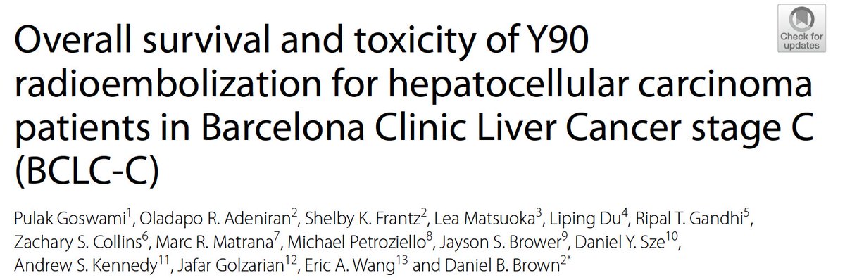 Dan Brown (@danbrownio) on Twitter photo Congrats to <a href="/Go_Pulak/">Pulak Goswami</a> on his First-author publication on advanced HCC going live today.
bmcgastroenterol.biomedcentral.com/articles/10.11…
CP A/ECOG 0 patients with PVT survived a median of 21.6 months with Y90
Thanks to all our sites for your hard work! #RESIN <a href="/SirtexMedical/">Sirtex Medical</a> Congrats to <a href="/Go_Pulak/">Pulak Goswami</a> on his First-author publication on advanced HCC going live today.
bmcgastroenterol.biomedcentral.com/articles/10.11…
CP A/ECOG 0 patients with PVT survived a median of 21.6 months with Y90
Thanks to all our sites for your hard work! #RESIN <a href="/SirtexMedical/">Sirtex Medical</a>