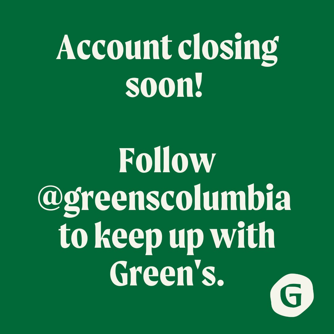 We are consolidating accounts &amp; will be deleting this one soon.

Please follow <a href="/GreensColumbia/">Green's Bev Columbia</a> to stay up to date on new releases &amp; happenings for ALL Green’s Columbia location.