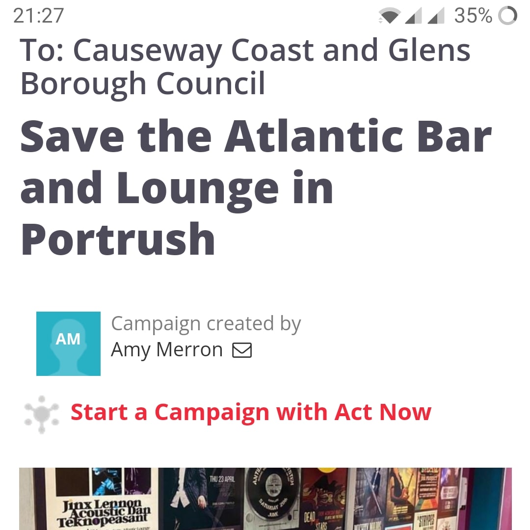 my.uplift.ie/petitions/save…  save the Atlantic Bar #Portrush #NorthernIreland #SaveOurPubs