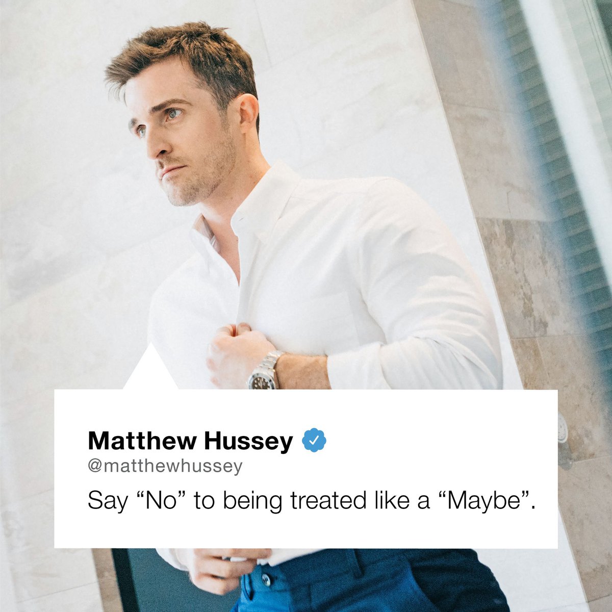 matthewhussey's tweet photo. You're worth more, friends. If you're not around someone who's sure about you, go find someone who is. https://t.co/jux5OePt4e