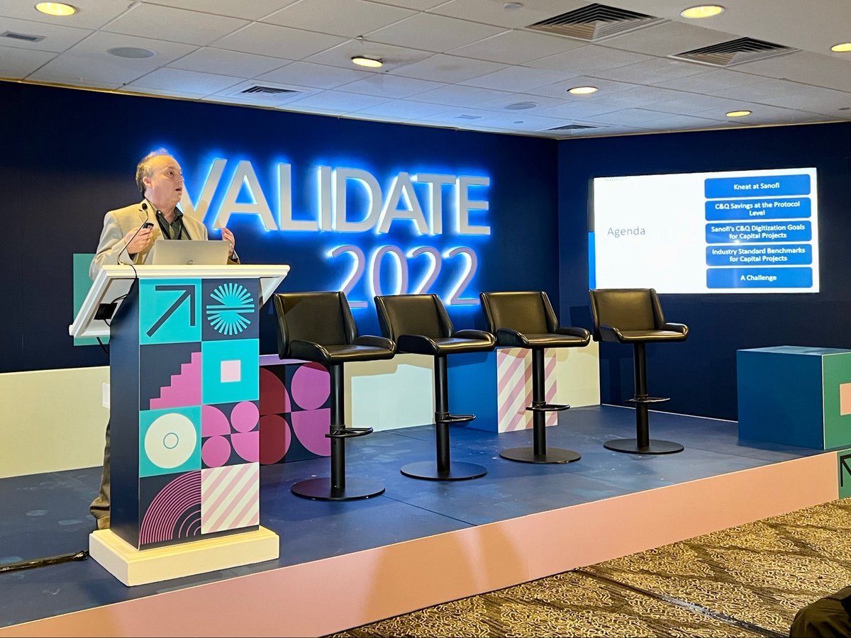 KneatSoftware's tweet photo. 🎙️Kicking off day 2 of the VALIDATE 2022 Conference with Patrick Mullin of @sanofi! Special thanks to our keynote speaker @jselanikio for his amazing opening remarks yesterday, and we're beyond excited for what's to come! 

#Keynote #Conference #Event #VALIDATE22 #Validation https://t.co/wpz4THjVXO