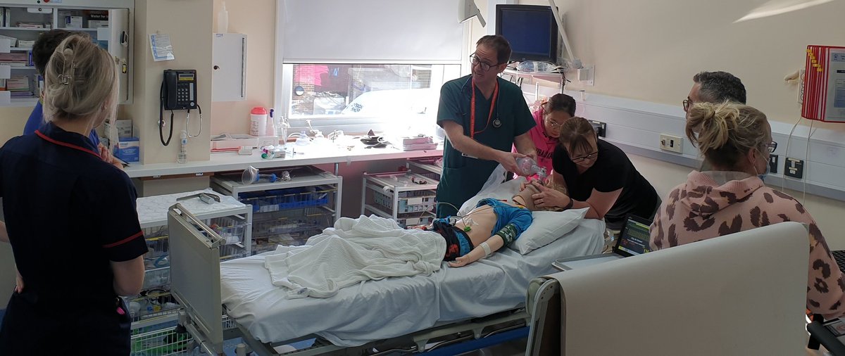 drtimmason's tweet photo. #PaediatricSim #MedEd with ED staff grades and nurses @RoyalDevonNHS North this morning!

Acute severe asthma and status in a child with complex needs

🔑 points
-When to escalate asthma care to IV and beyond!
-New(ish) status guidelines for #Apls https://t.co/6PO69xGKKS