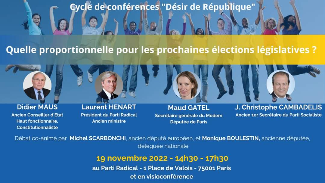 RigletSebastien's tweet photo. samedi 19 novembre !14h30 - 17h30 le Parti Radical vous invite à son 4ème débat :Quelle proportionnelle pour les prochaines législatives ? Avec #MoniqueBoulestin #LaurentHénart #MaudGatel #JeanChristopheCambadélis #DidierMaus #MichelScarbonchi.Inscription:https://t.co/omV6eRhxts https://t.co/69Q6AM0SCX