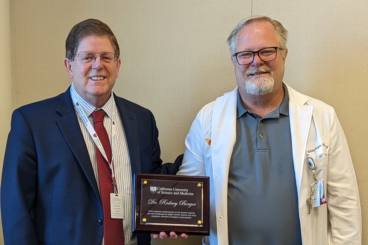 em_armc's tweet photo. Dr. Borger being recognized for establishing a scholarship for underprivileged students at #CUSM on behalf of the #ARMC ED https://t.co/WU6336k5VB