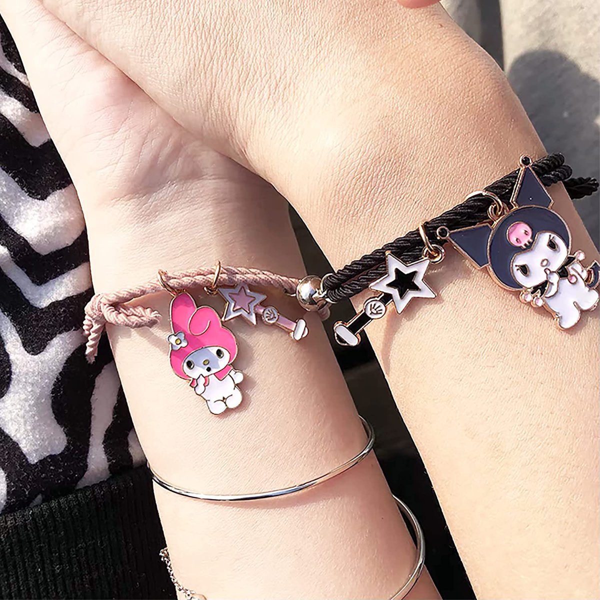 my melody and kuromi magnetic matching bracelets 💫
