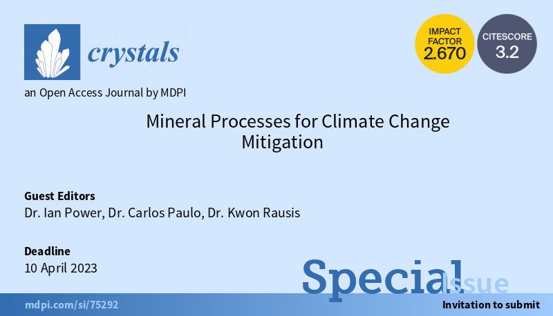 cjanuarioTo's tweet photo. The deadline for contributions to ‘Mineral processes for climate change mitigation’ was extended until April 10th, 2023.
Full waivers for publication fees are available.
@KwonRausis @ianmalcolmpower https://t.co/scuP88rKLW