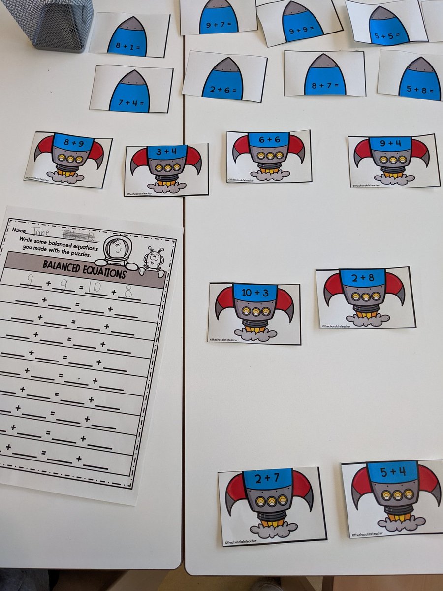 Space Week is catching! G1 Ss balancing equations with a space-themed match up activity by @SarahCMillar <a href="/FIS_School/">Frankfurt Int School</a> #spaceymath #spaceweekiscontagious