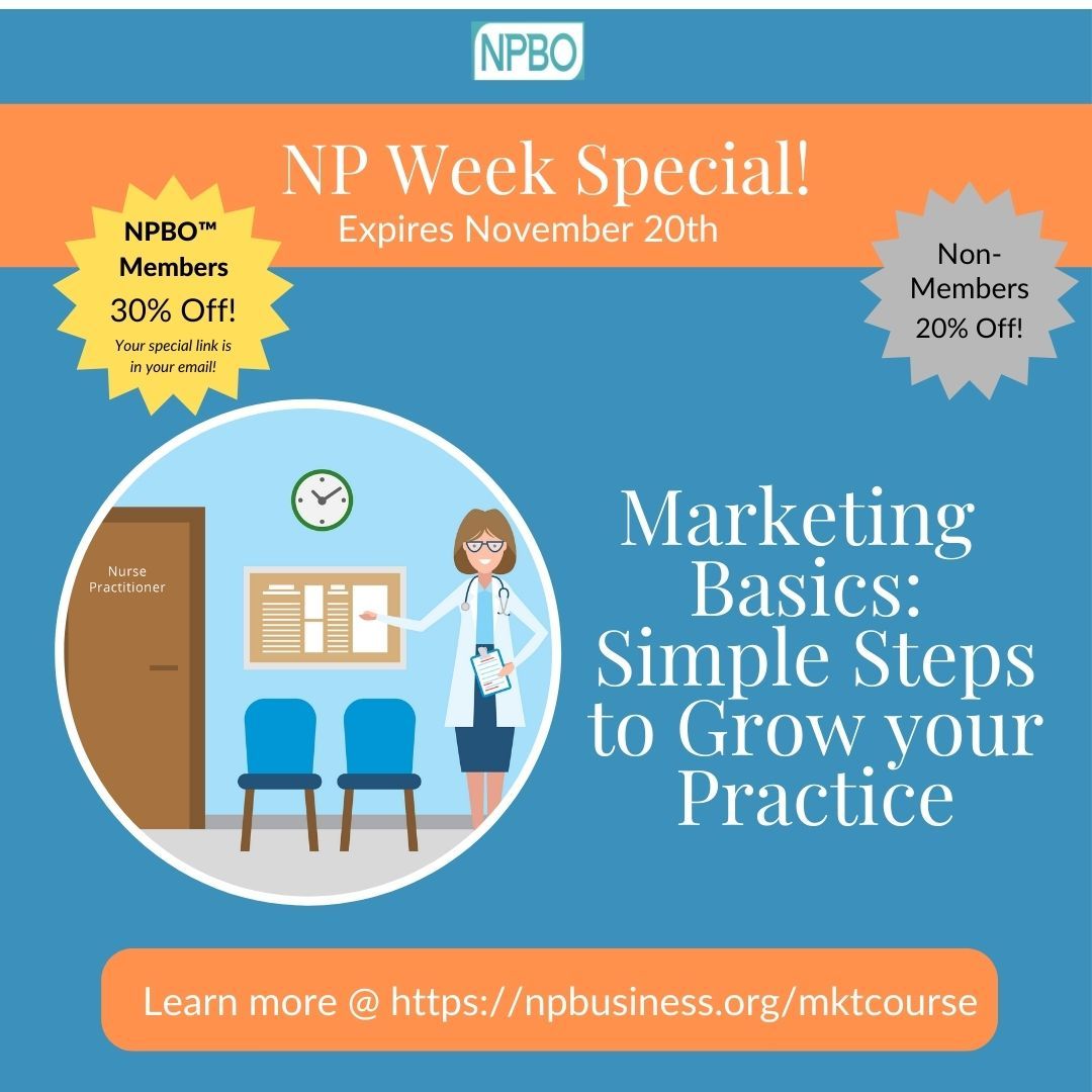 barbaraphillips's tweet photo. Because all Nurse Practitioners benefit from understanding marketing! #NPWeek special of 20% off (30% if you are a NPBO™ Member). https://t.co/BBhPfCstTl #NoNPLeftBehind #NPBusinessOwner #NPBO https://t.co/t1fAynzhCc
