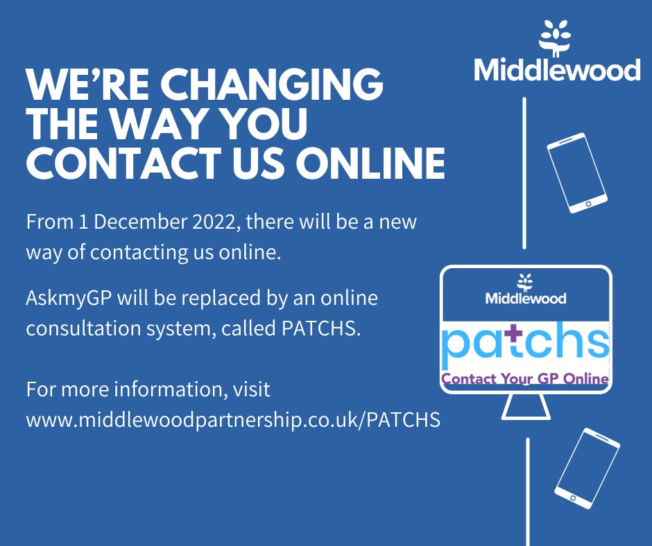 MiddlewoodGroup's tweet photo. We're changing the way you contact us online from 1 December 2022. You don't need to do anything before then, we just wanted to let you know that the change is on the way. Find out more at https://t.co/s7IEgzOzGA https://t.co/ugT5VEQzfd