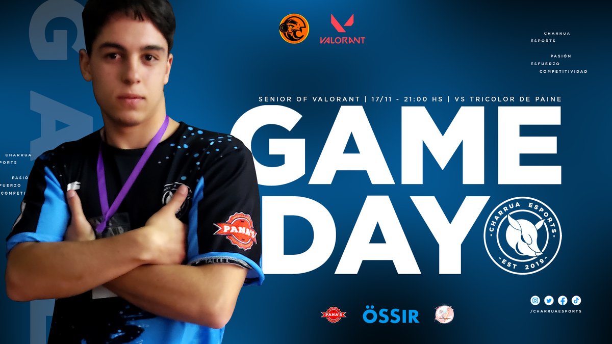 charruaesports's tweet photo. ยกHOY JUGAMOS! ๐ช๐ป
Esta noche los chicos tienen cita en la Senior of Valorant de @melgesports conta el equipo de #tricolorDePaine
โฐ๏ธ21:00 hs ๐บ๐พ
#GoCHA #valorant #SeniorOfValorant #esports https://t.co/QlSjhGnuj6