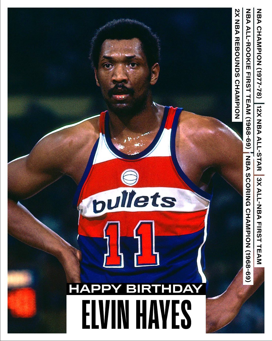 Happy Birthday, to 12-time NBA All-Star Elvin Hayes. ( via 