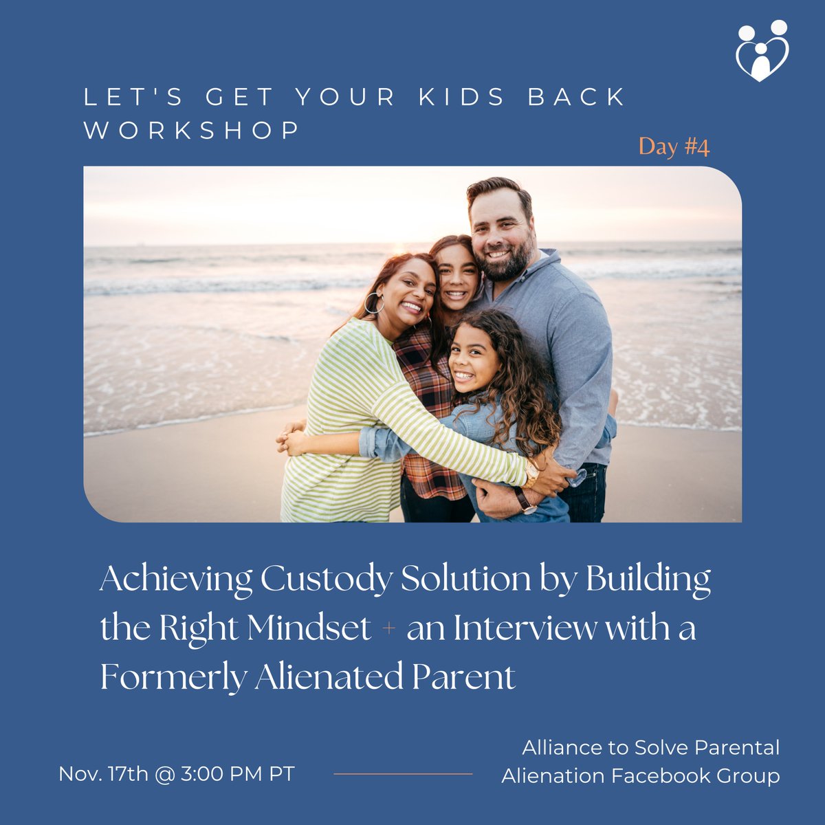 conscious_ccpi's tweet photo. Just a reminder that today is day #4 of the Let's Get Your Kids Back Workshop. Join Dorcy as she will be interviewing a formerly alienated parent! We will "see" you at 3:00 PM PT in the Alliance to Solve Parental Alienation Facebook group.

https://t.co/atYqlhAZqL https://t.co/hB2XHoYKoh