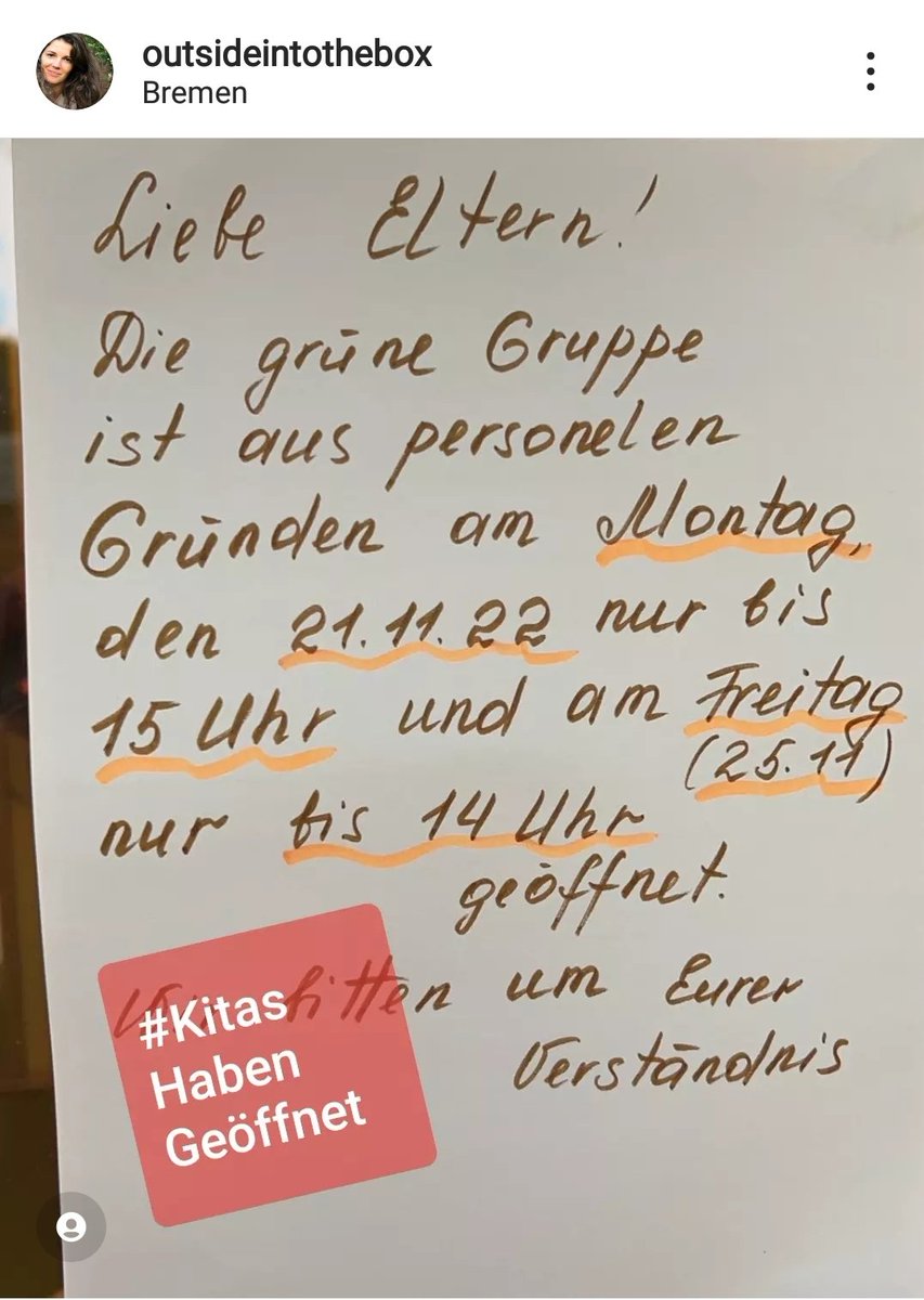 Dr'in Sonja Bastin (@sonjabastin) on Twitter photo #KitasHabenGeöffnet
#SchulenHabenGeöffnet
...von wegen!
Aber das glauben Nichtbetroffene allzuoft.
Helft ihr mit, Ausfälle sichtbar zu machen?
<a href="/teresabuecker/">teresa bĂĽcker</a> hatte es neulich auch schon geteilt.
Ja, nicht alles davon ist auf Corona zurĂĽckzufĂĽhren. Aber so what?!
1/n
@BMFSFJ #KitasHabenGeöffnet
#SchulenHabenGeöffnet
...von wegen!
Aber das glauben Nichtbetroffene allzuoft.
Helft ihr mit, Ausfälle sichtbar zu machen?
<a href="/teresabuecker/">teresa bĂĽcker</a> hatte es neulich auch schon geteilt.
Ja, nicht alles davon ist auf Corona zurĂĽckzufĂĽhren. Aber so what?!
1/n
@BMFSFJ