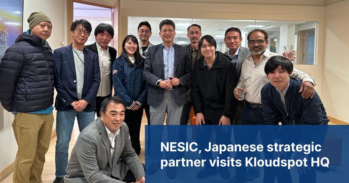 NESIC, Japanese strategic partner visits Kloudspot with Japanese customer. President of NESIC, Yushi Ushijima and Osamu Kikuchi, Senior Vice-President visited with Japanese customers. NESIC is excited to bring Kloudspot's digital twin approach to hybridwork to their customers.