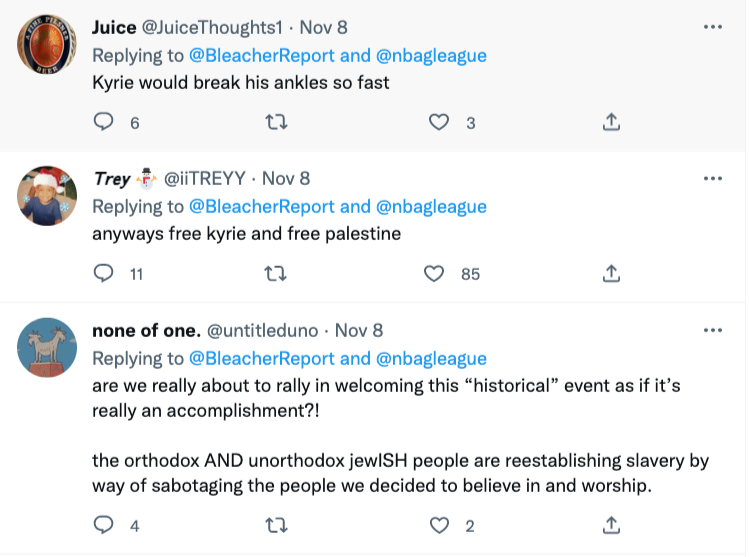 SethAMandel's tweet photo. NBA G League tweet about Ryan Turell attempting to become the first Orthodox Jew in the NBA. Here are the first ten replies, in order, as they appeared when I clicked on the tweet today (tweet itself from last week). Have a nice day: https://t.co/8ntdkY2kpD