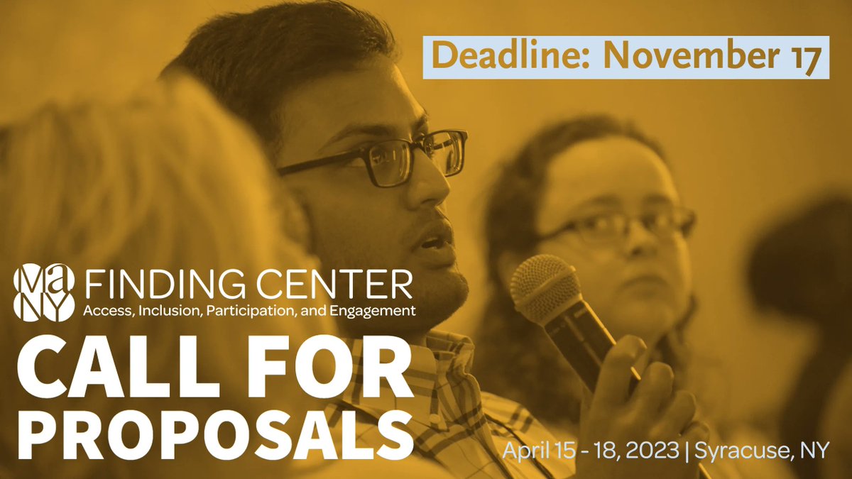 Conference session proposals are due today! Join us as a conference presenter in Syracuse next April for #MANY2023 buff.ly/3SQSl61