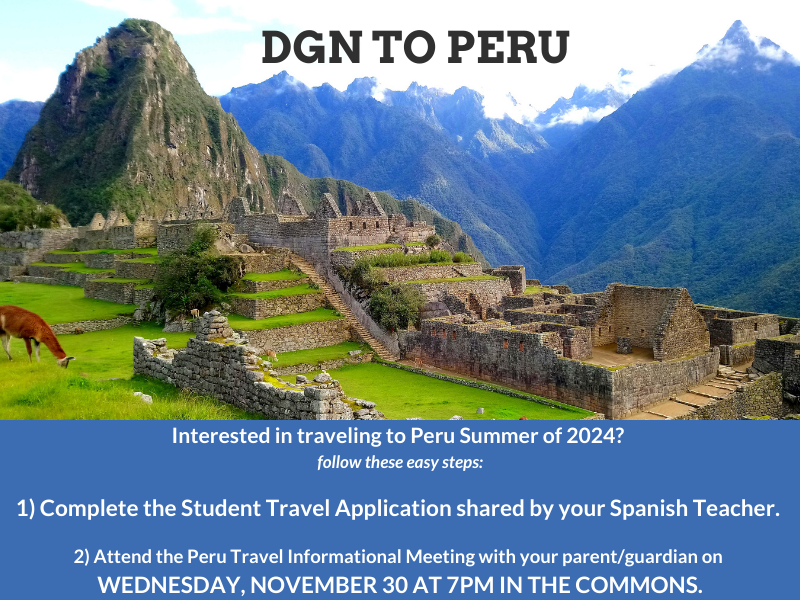 ¡Vamos a Peru! ...for real this time! ✈️🇵🇪 #WeAreDGN
Fill out the App and RSVP to the 11/30 meeting