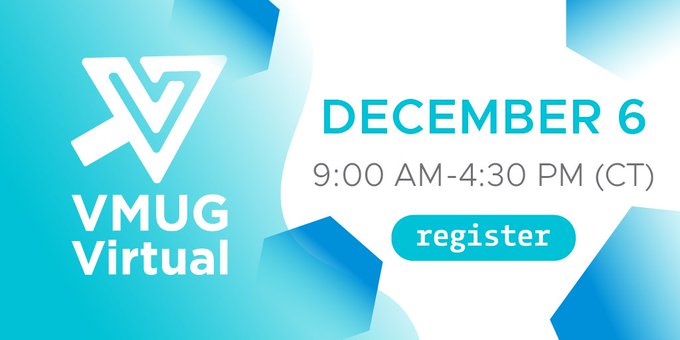 VMware's tweet photo. ๐ Save the date for the December #VMUG #GlobalVirtual event!
Experience a highly interactive, 3D environment with a live-streaming video keynote and breakout sessions with speaker Q&A. Don't miss out!
RSVP: https://t.co/bO7xArzGIs https://t.co/NvKA2dV1s2