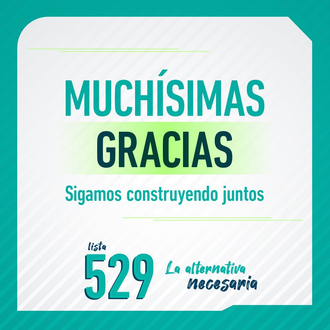 lista_529's tweet photo. Desde el equipo de la Lista 529 queremos agradecer. Agradecer a todos los colegas, y en particular a los del interior, que nos acompañaron para que logremos tener una voz plural en el Consejo de la Fmed, y también a las demás agrupaciones por una jornada democrática ejemplar. https://t.co/tztXJKXfDl