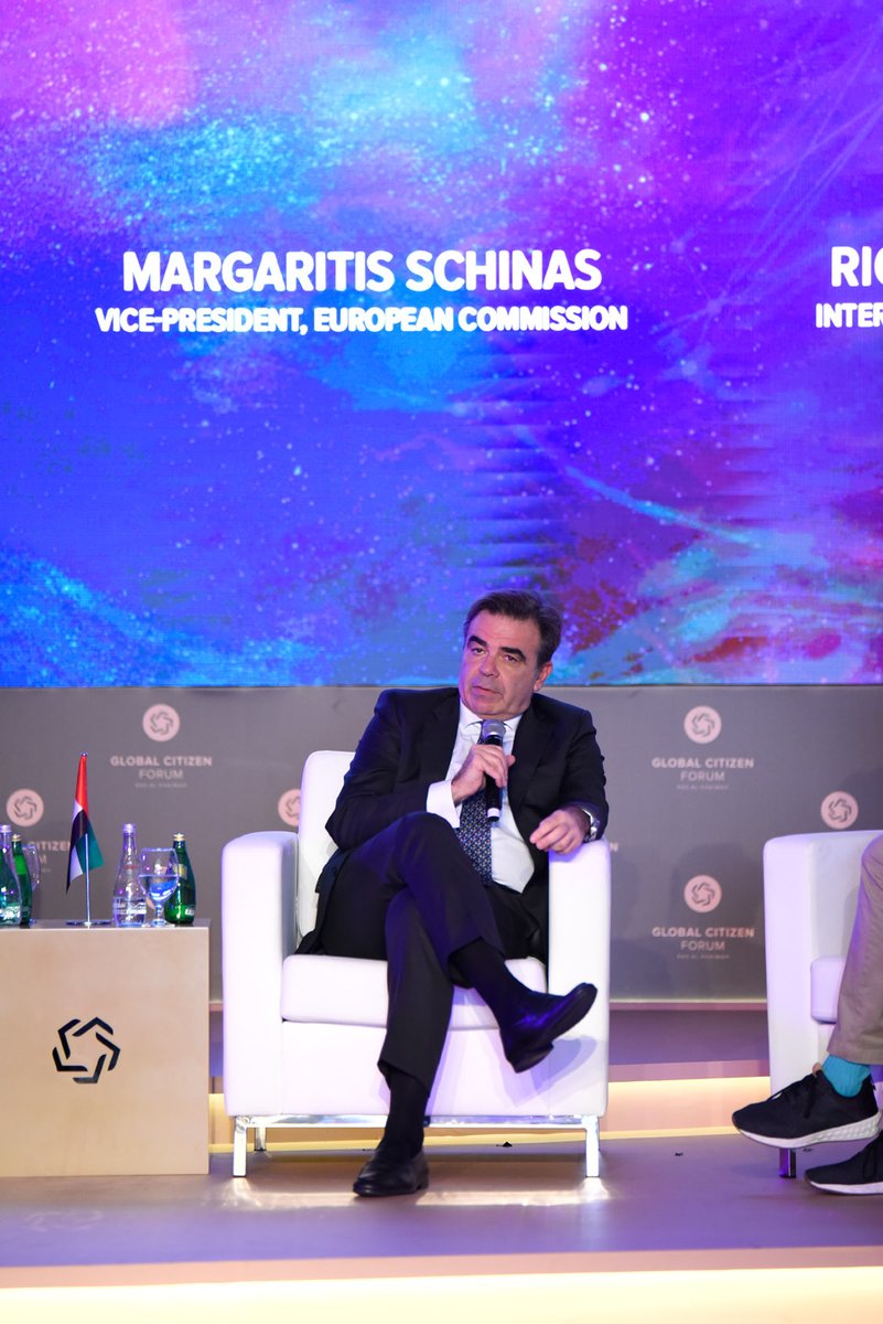 EUintheUAE's tweet photo. EU Commission Vice President @MargSchinas joins leaders, artists, entrepreneurs, visionaries and change makers at the @GlobalCitizenFo in Ras al Khaimah 🇦🇪 for an insightful panel discussion on global solutions for migration and mobility.

#EUintheUAE #GlobalCitizenForum #GCF22 https://t.co/7L8fVrpWP4