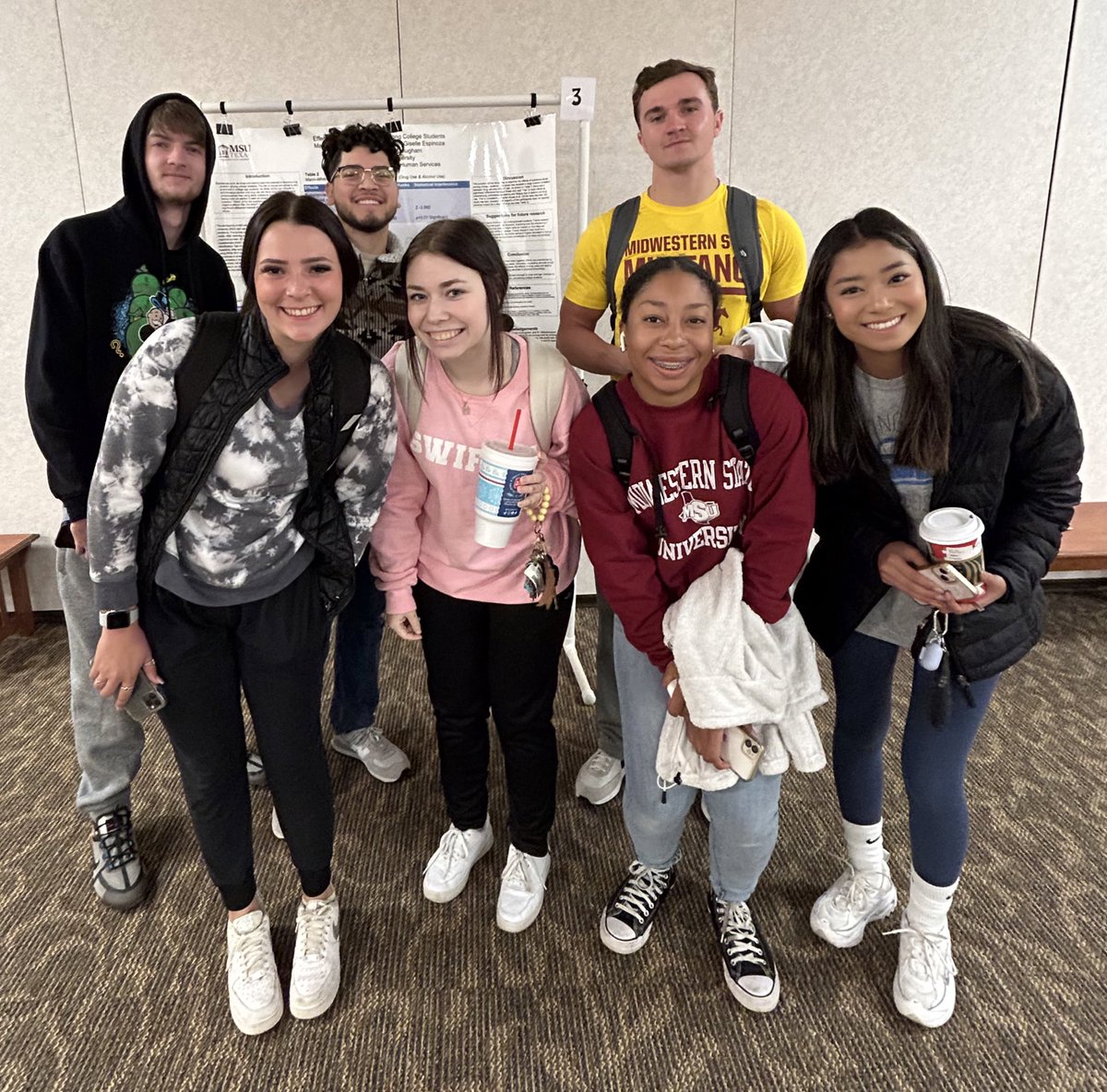 My friends and I learned a lot today at the undergraduate research event! <a href="/hubbard_27/">Caden Hubbard4️⃣</a> <a href="/ChelseaOverton2/">Chelsea Overton</a> <a href="/JesusFMorenoC/">Jesus F. Moreno C.</a> <a href="/elaineau03/">Elaine Au</a> @msutexas #mcom1233