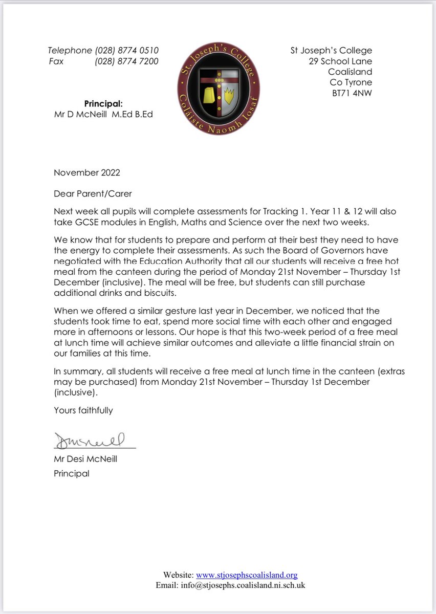 ⭐️ ATTENTION ⭐️ 
As a school we saw the massive benefits of having free school meals for all students in the month of December. This year we have returned the favour for the next 2 weeks starting on Monday the 21st of November to the 1st of December.