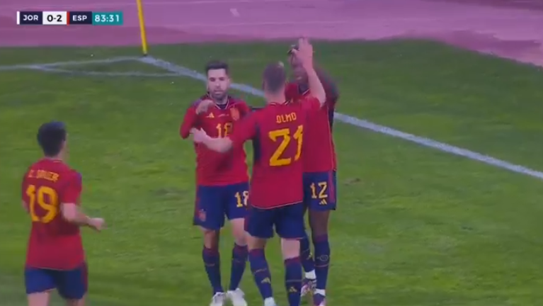 foet247europa's tweet photo. Jordan 0 Spain 3. Nico Williams scores his first La Roja goal #JORESP https://t.co/qZs9sJRc4R