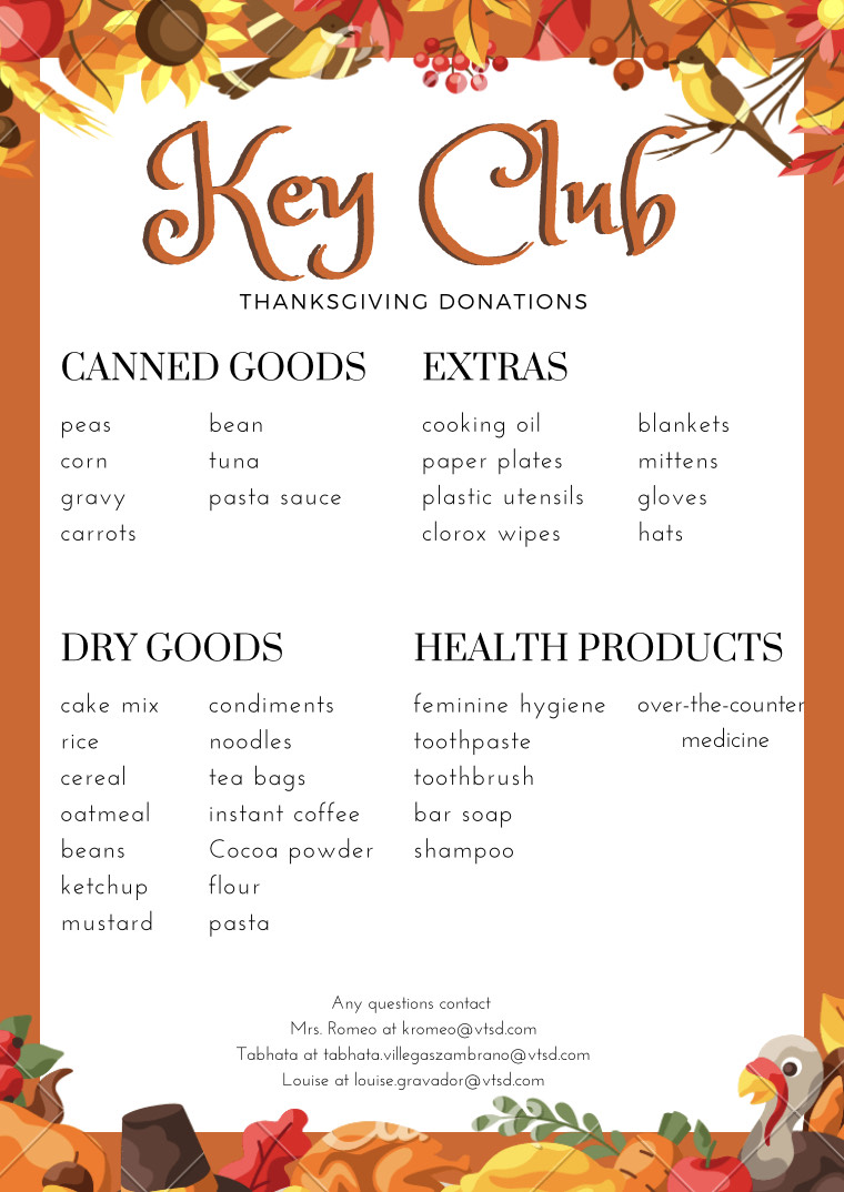 VTHSVikings's tweet photo. Our Key Club is collecting food for local food pantries. Everything from cereal to tea bags, shampoo to blankets will help local families in need. Please bring in by next Wednesday and may the blessings you share be returned to you tenfold. #WeAreVTHS #VikingPride #VikingValues https://t.co/tQUjQ6OTcN