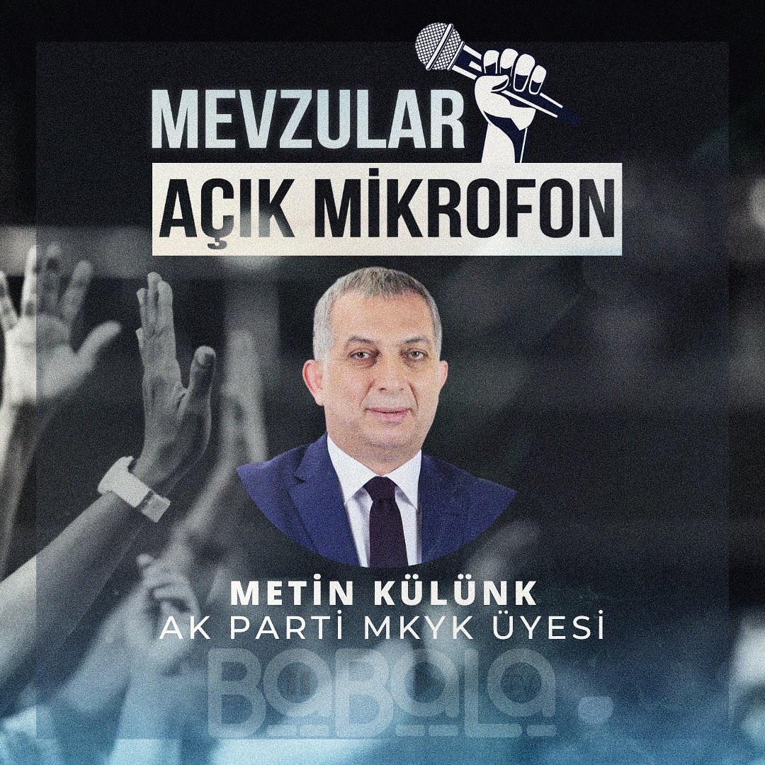 Evet, nerede kalmıştık? Ak Parti MKYK üyesi, 24-25 ve 26. Dönem İstanbul Milletvekili Metin Külünk konuğumuz oluyor. Devamında İyi Parti, MHP, BTP, TİP, Türkiye Değişim Partisi ve Yeniden Refah Partisi konuğumuz olacak. 🏹 Katılım duyuruları pek yakında. Teşekkürler.