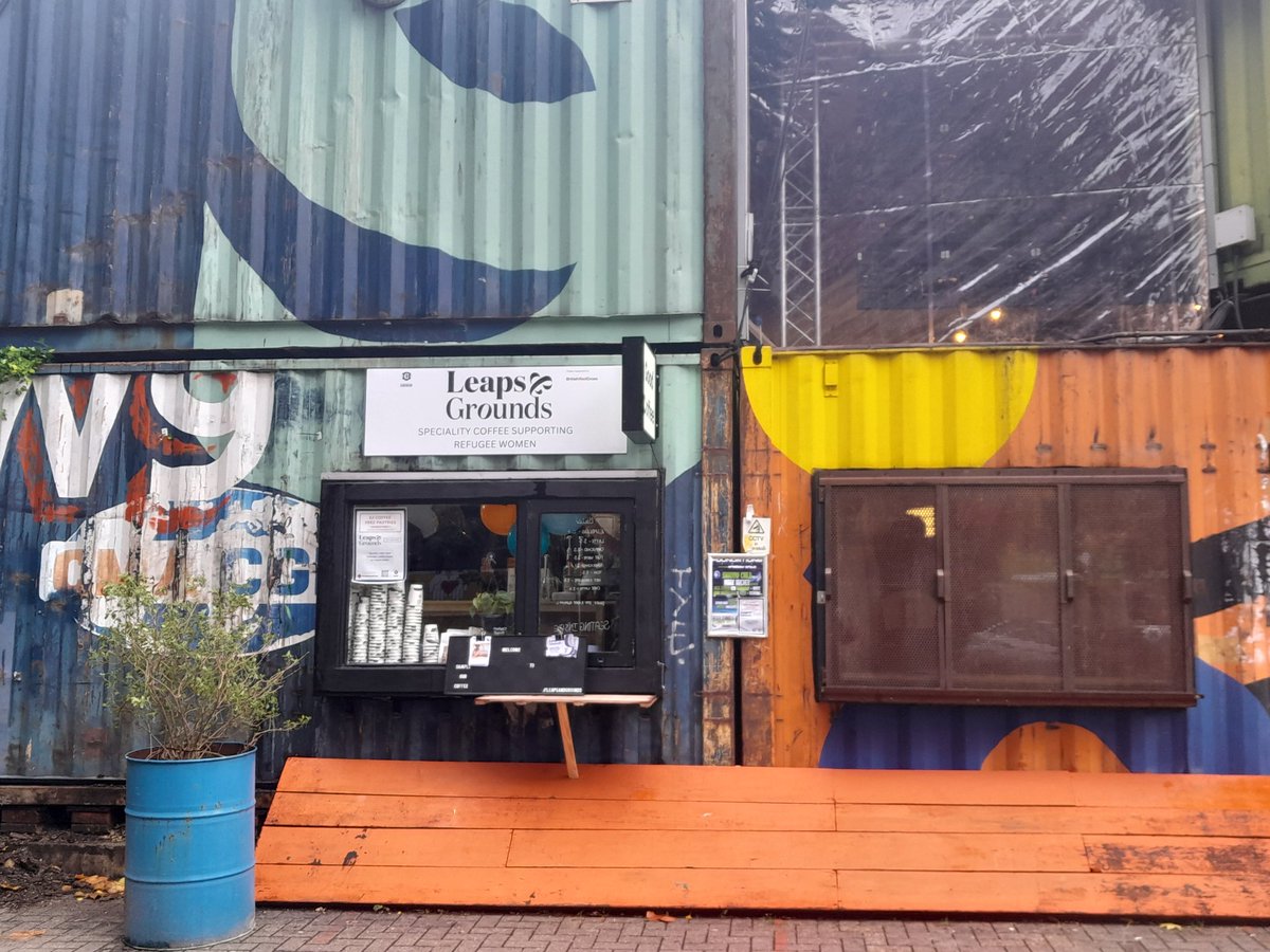 The week just gets better &amp; better. Today I went to the launch of our new, super-cool, second (!) Leaps &amp; Grounds outlet in Brixton market. 17 refugee women baristas already trained, 12 more on the way. Oh &amp; btw, the coffee is delicious. Pop on down. 😁🥳 <a href="/CuriousRalph/">Adam Rowlands</a>