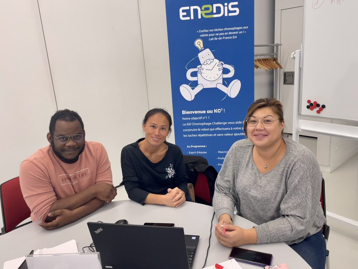 olivier_duhagon's tweet photo. Simplifier notre quotidien pour simplifier la vie de nos clients est un engagement fort d’@enedis 

👉 Un engagement concret avec le Kill Chronophage Challenge @enedis_idf_est 

🤙 Confier les tâches répétitives à un robot … pour ne pas en devenir un ! 

#TeamFranceElectrique https://t.co/nArCbqZFfk