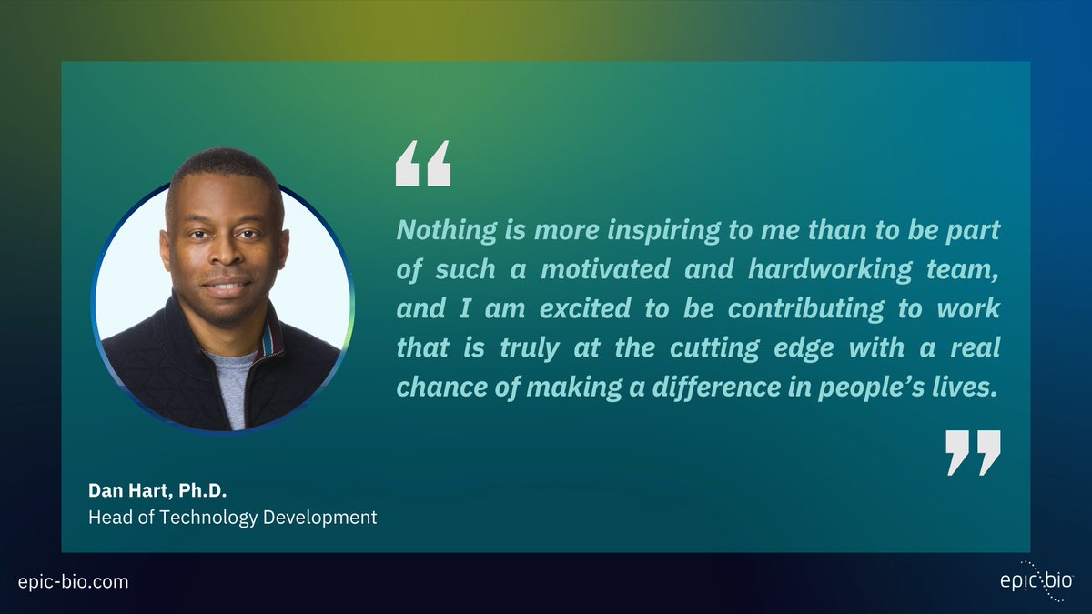 EpicrisprBio's tweet photo. Dan Hart, Ph.D., head of technology development, shares why he is excited to be part of the Epic Bio Team.  #Epigenome #GeneRegulation #GeneModulation #EpigeneticEditing https://t.co/OBt6hsEeAG