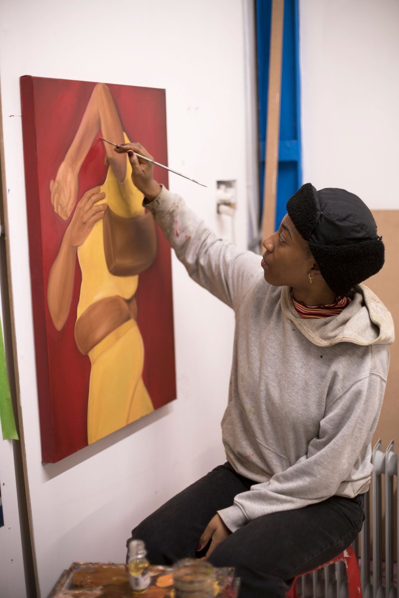 Anika Roach's work seeks to broaden existing narratives surrounding the painting of black people, offering alternative narratives to challenge the social and political weight which often negates the uniqueness of the black experience. 

Explore her piece: stillpointmag.org/articles/the-l…