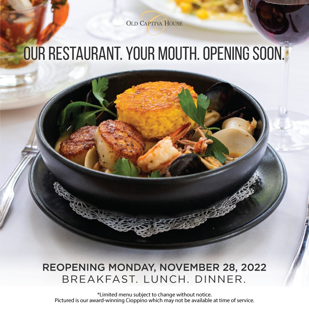 Uh-oh! Something always seems to come up that gets in the way of the fun these days. A minor setback has delayed the reopening of the Old Captiva House restaurant from Monday, November 21 to Monday, November 28.