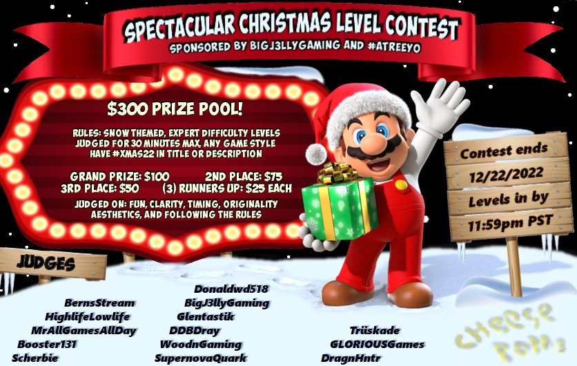 bigj3llygaming's tweet photo. Announcing a #smm2 level #contest my first #sponsorship by #atreeyo if you would like to participate there is the document with all the details. I will also put up some funds for the contest. #thankyou to all streamers participating as well. #Giveaway
 https://t.co/hBqzXnj8qy https://t.co/g2Bds0yyA9