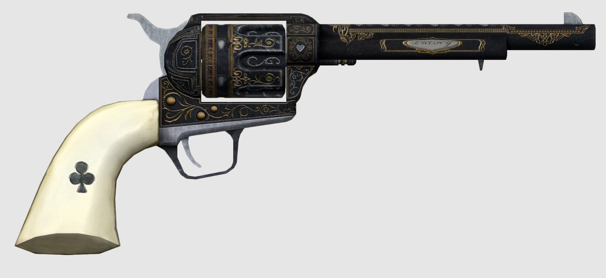 falloutoftheday's tweet photo. The Fallout gun of the day is Lucky from Fallout: New Vegas! Be the luckiest son of gun in the Wasteland! Lucky is a revolver that does good damage but where it shines is the Critical Chance, reload speed, and uses very little Action Points.
#Fallout #FalloutNewVegas https://t.co/6kJQchnuIT