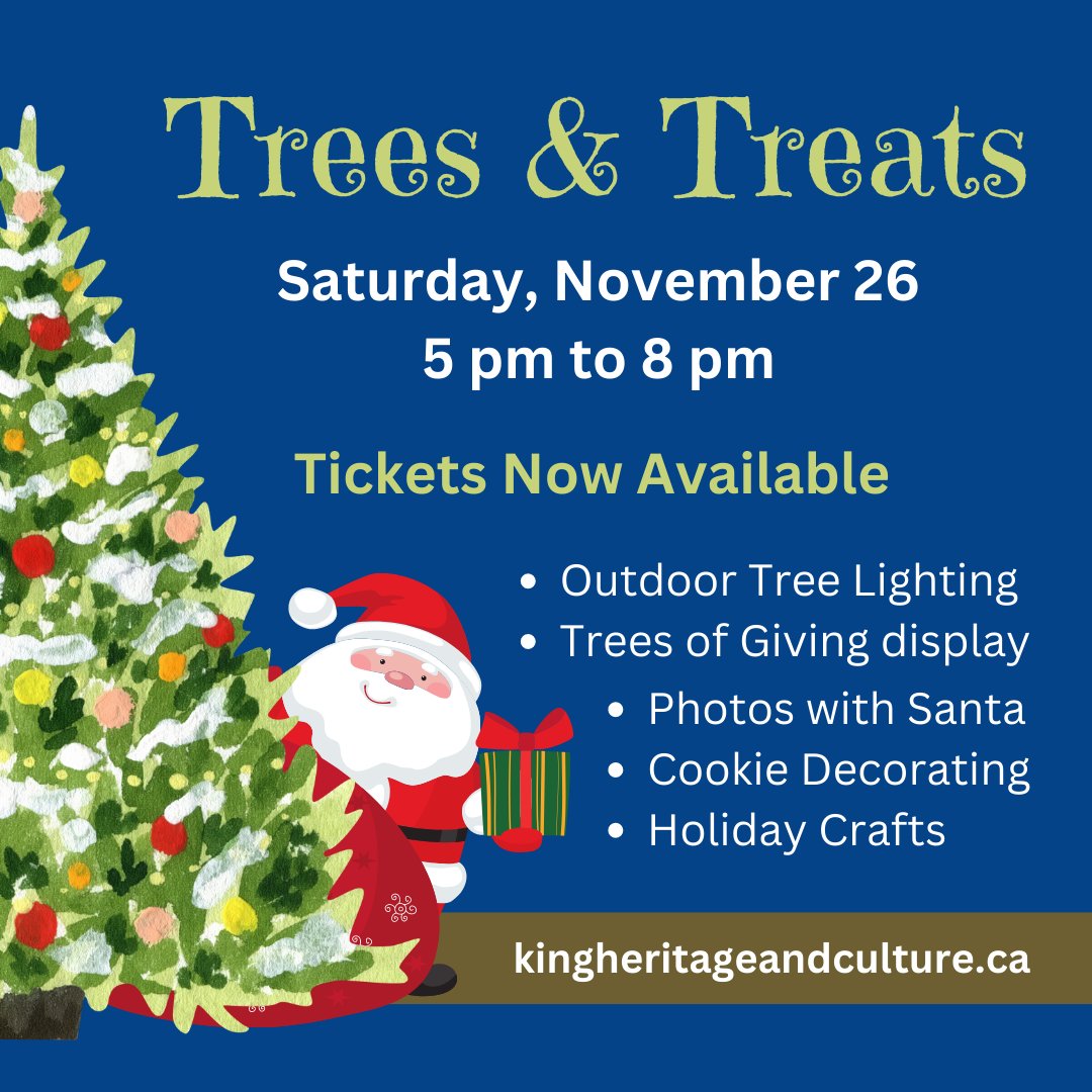 ParksRecCulture's tweet photo. Join us for our annual Trees &amp; Treats event! From 5p.m. to 8p.m. on Nov 26. Get your tickets now. $7.00 each, children 2 and under are free. Don’t wait, as the price increases at the door. THANK YOU TO OUR SPONSORS!! Rafat General Contractor &amp; Anna Raeli, Desjardins Insurance https://t.co/vG5Ae82cUM