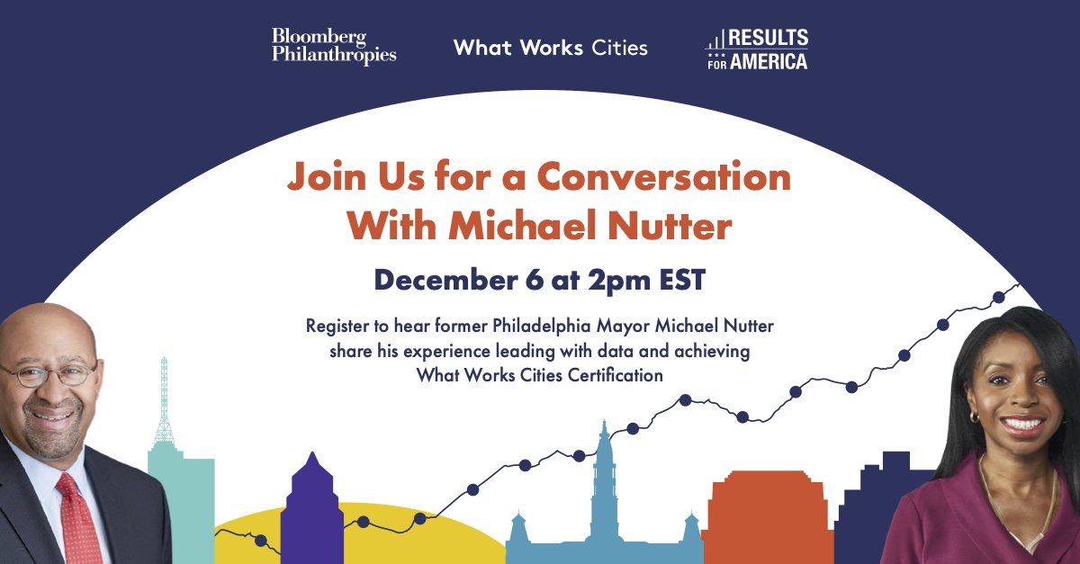 WhatWorksCities's tweet photo. 🎥JOIN US!

How did @PhiladelphiaGov become data-driven?

@RVHaynes will chat with with @Michael_Nutter about how his administration used data to make Philadelphia stronger, safer and healthier and how WWC Certification helped them do it. 

Register➡️https://t.co/xip0HC0PWM https://t.co/0Ij78G9TxW