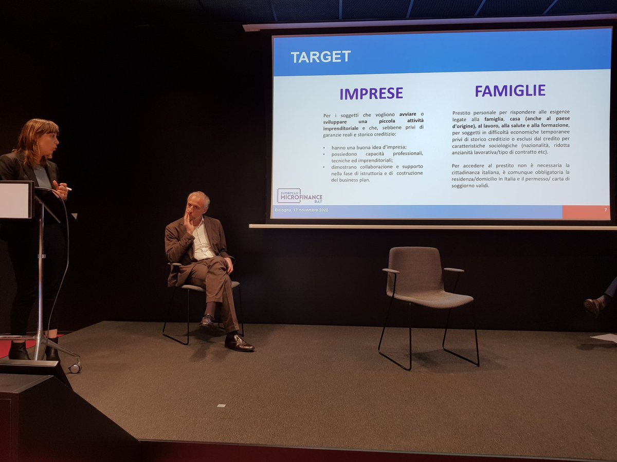 PerMicro_'s tweet photo. Martina Benedetti, Responsabile Area nord-est e nord-ovest #PerMicro: nel percorso del #microcredito non mancano l'accompagnamento sul #bp e l'educazione finanziaria di base ai clienti, complementari al credito.

#2022EMD #giovani #startup #donne  #serviziausiliari @EmilBanca https://t.co/XrNYvRHflc