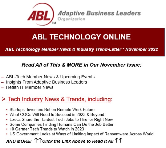 Catch up on the latest #tech trends and more! **CLICK HERE: lnkd.in/geTN6CU **
#technologyleadership #techbusiness #techindustry #techtrends #technologynews #techinnovation #ceoinsights #ceoleadership #ablorganization