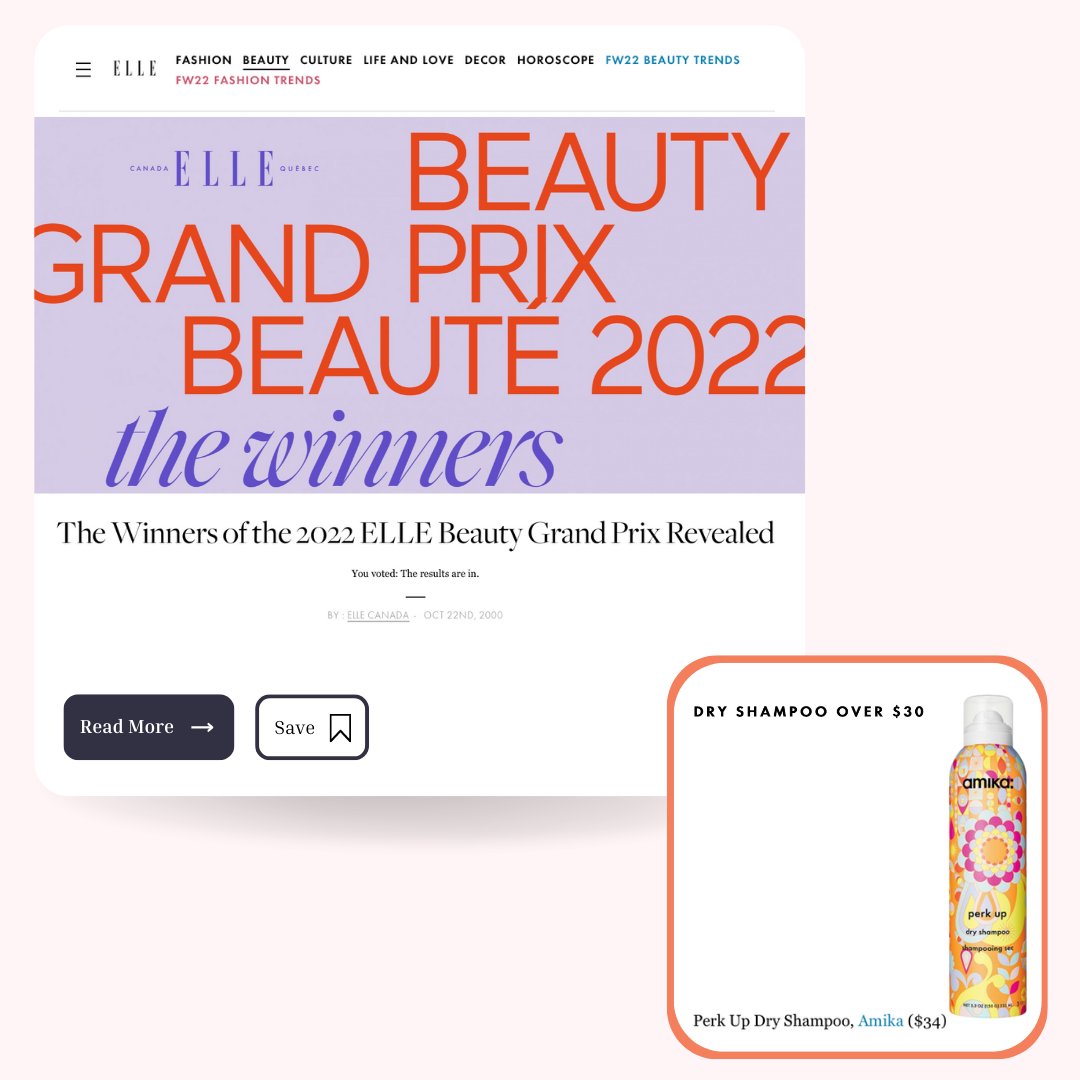 🎉WINNER🎉 
We are so excited to announce that our client <a href="/amika/">amika</a>'s fan favourite perk up dry shampoo has been chosen as the winner in the Dry Shampoo category for the Elle Canada/Elle Quebec Beauty Grand Prix! 💜