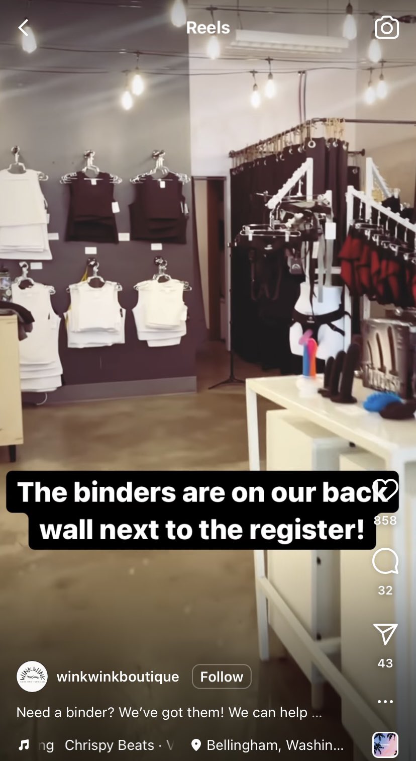 Libs of TikTok on Twitter "The binders for “any age” are right near