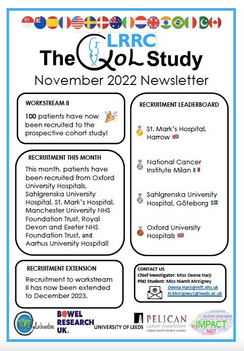 Niamh McKigney (@niamhmckigney) on Twitter photo 1️⃣0️⃣0️⃣ patients recruited to the prospective cohort study!
Thank you to our sites who have recruited this month! <a href="/DeenaHarji/">Deena Harji</a> <a href="/bengriffiths73/">Ben Griffiths</a> <a href="/Ben_Hornung/">Ben Hornung</a> <a href="/nickstylianides/">Nicholas A. Stylianides</a> <a href="/MrJTJenkins/">Ian Jenkins</a> <a href="/EMBurns2017/">Elaine Burns</a> <a href="/claire_taylor22/">Claire Taylor</a> <a href="/henrthay/">Henriette</a> <a href="/evaangenete/">Eva Angenete</a> <a href="/bottomdoc/">Ian Daniels FRCS</a> <a href="/Neil_J_Smart/">Neil Smart</a> <a href="/OUHospitals/">OUH</a> 1️⃣0️⃣0️⃣ patients recruited to the prospective cohort study!
Thank you to our sites who have recruited this month! <a href="/DeenaHarji/">Deena Harji</a> <a href="/bengriffiths73/">Ben Griffiths</a> <a href="/Ben_Hornung/">Ben Hornung</a> <a href="/nickstylianides/">Nicholas A. Stylianides</a> <a href="/MrJTJenkins/">Ian Jenkins</a> <a href="/EMBurns2017/">Elaine Burns</a> <a href="/claire_taylor22/">Claire Taylor</a> <a href="/henrthay/">Henriette</a> <a href="/evaangenete/">Eva Angenete</a> <a href="/bottomdoc/">Ian Daniels FRCS</a> <a href="/Neil_J_Smart/">Neil Smart</a> <a href="/OUHospitals/">OUH</a>