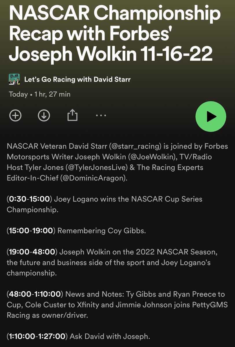 𝙇𝙀𝙏’𝙎 𝙂𝙊 𝙍𝘼𝘾𝙄𝙉𝙂 w/ @starr_racing Ep. 90 Presented By @TicketSmarter @JoeWolkin joins the show! Apple: podcasts.apple.com/us/podcast/let… Spotify: open.spotify.com/episode/0p70Bh… Google Podcasts: podcasts.google.com/feed/aHR0cHM6L… YouTube: youtu.be/mZtEffBJoAw