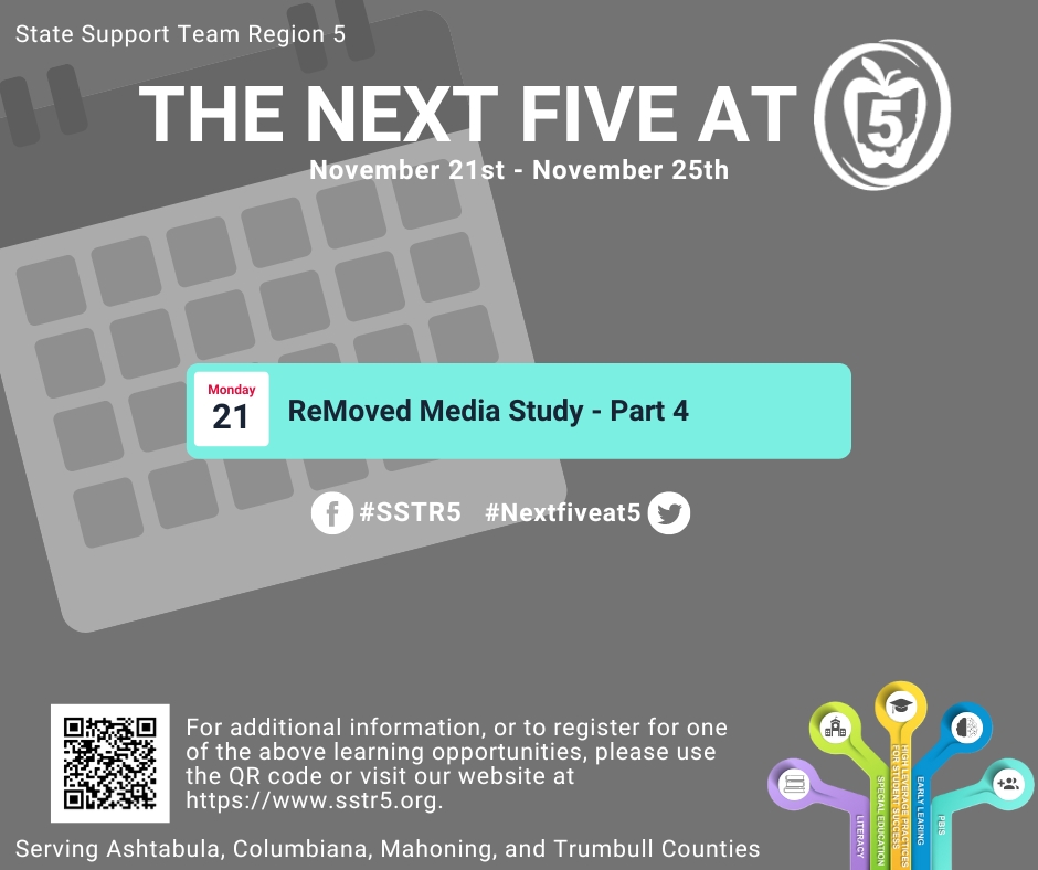 SSTRegion5's tweet photo. Well, well, well...look what finally decided to show up. Hello Friday 👋😀! Next week is a short one, but don't miss part 4 of the Removed Media Study 💻, Through the Eyes of a Child.  Register and join us - https://t.co/ki8k6GyEUG
#Nextfiveat5 #SSTR5 https://t.co/acxsPw8Ced