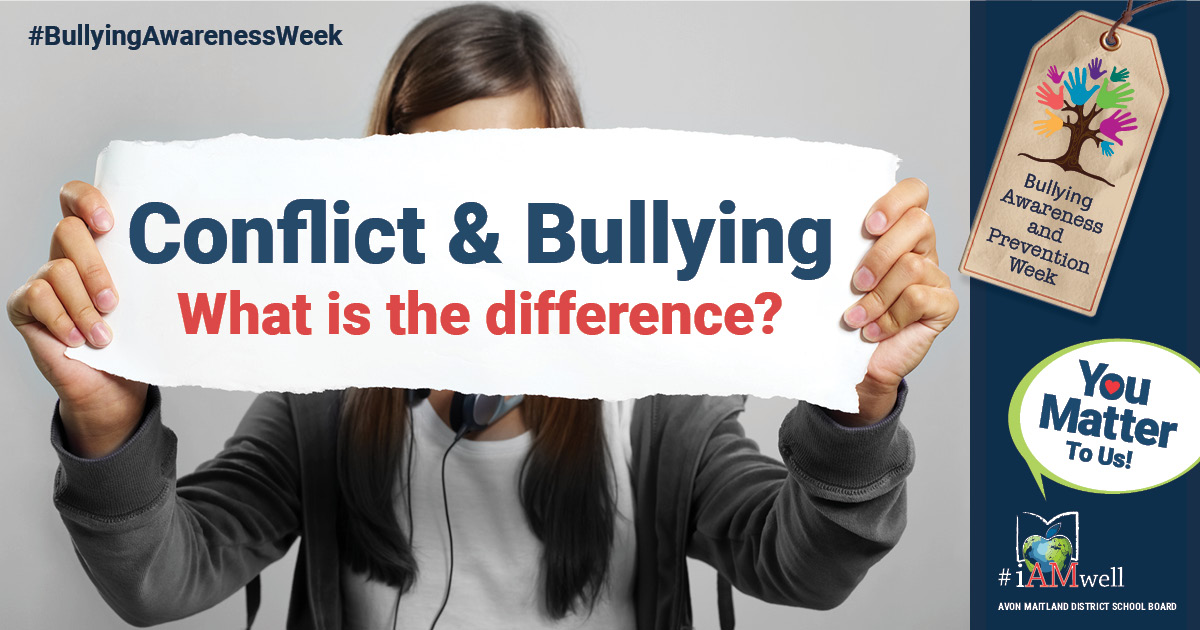 Bullying and conflict: what's the difference? Power, intent, and resolution. Learn more at: amdsb.ca/SafeSchools
#BullyingAwarenessWeek #iAMwell