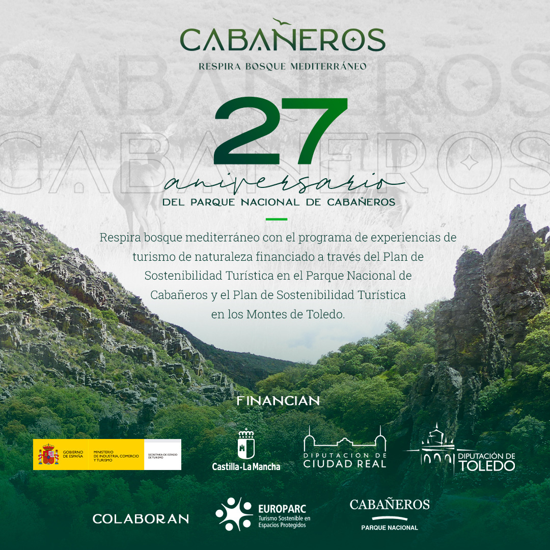 Bullaque's tweet photo. Actividades gratuitas o bonificadas, dentro del Plan Sostenibilidad Turistica, en el Parque Nacional #Cabañeros con motivo de su 27 Aniversario https://t.co/IRT82ynNno