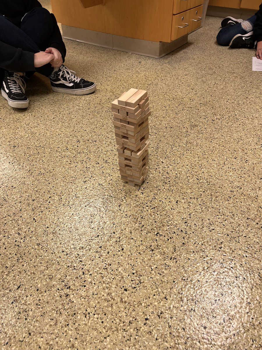MrsKonarska's tweet photo. Using Jenga to better understand the relationship between the frequency of volcanic eruptions and the amount of material erupted. #warh https://t.co/AbPp4YGMt2